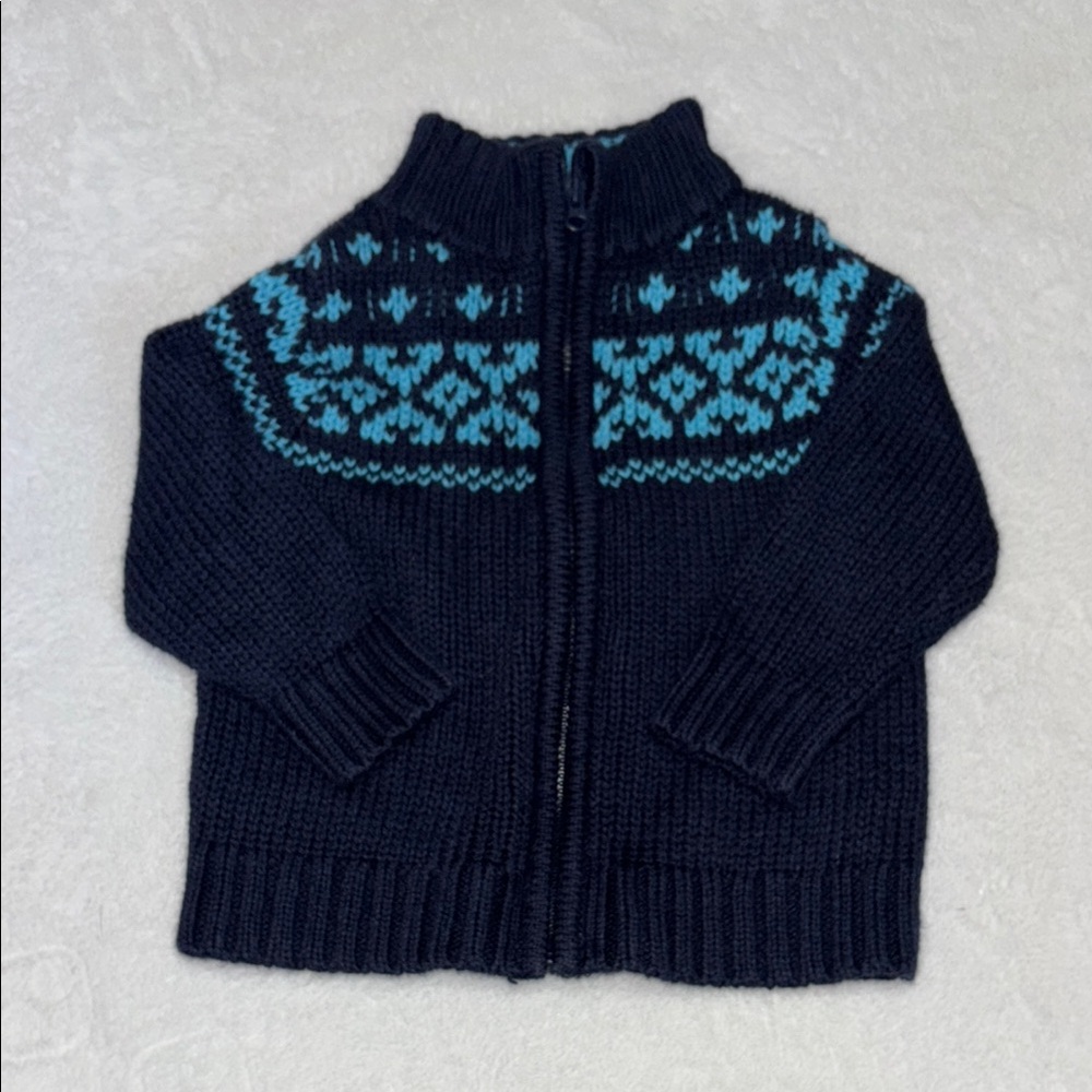Navy Blue Kids Knit Jacket sweater